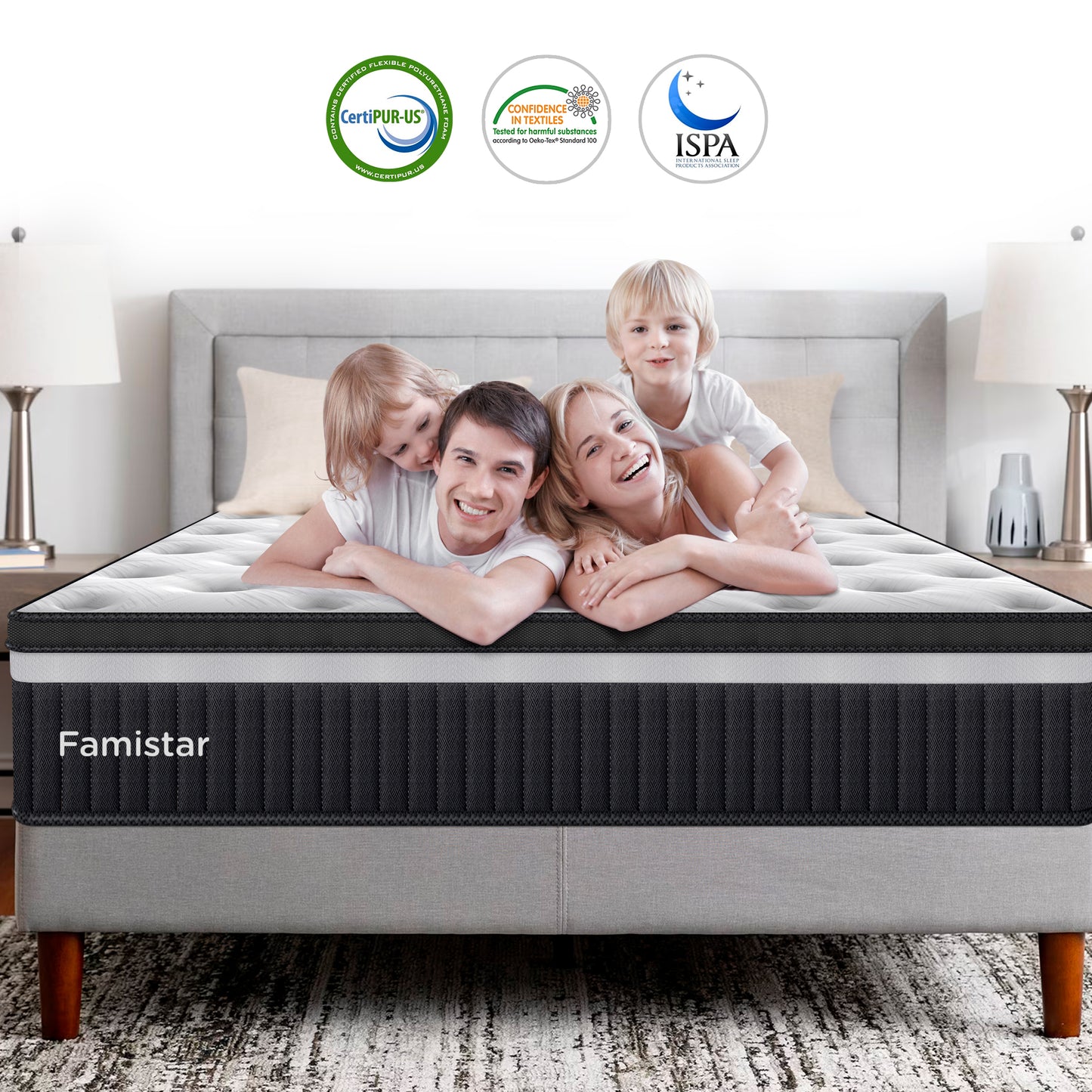 King Mattress, Famistar 14 Inch Memory Foam Mattress King Size, Innerspring Hybrid King Bed Mattress in a Box Medium Firm with Motion Isolation & Strong Support & Pressure Relief, CertiPUR-US