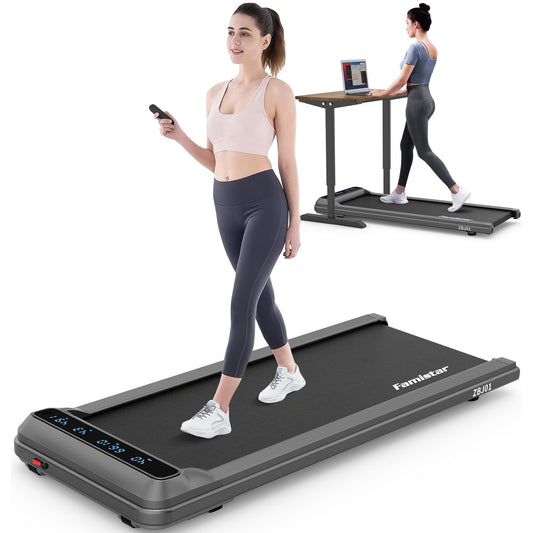 2-in-1 Treadmill Walking Pad, 2.5HP Electric Exercise Treadmill, Under Desk Treadmill with Remote Control, 265lbs Capacity, HiFi Bluetooth Speaker, Top Speed 5MPH, for Home & Office