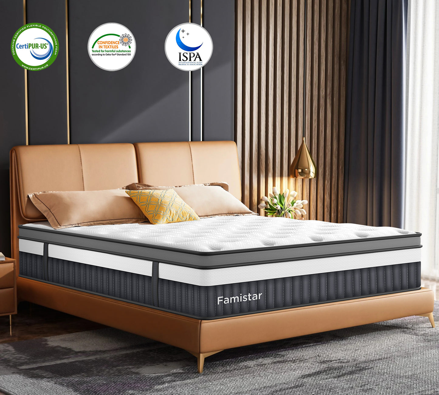 King Size Mattress, 14 Inch Memory Foam Hybrid Mattress in a Box, Breathable Bed Mattress for Cooler Sleep Supportive & Pressure Relief, Medium Firm Feel