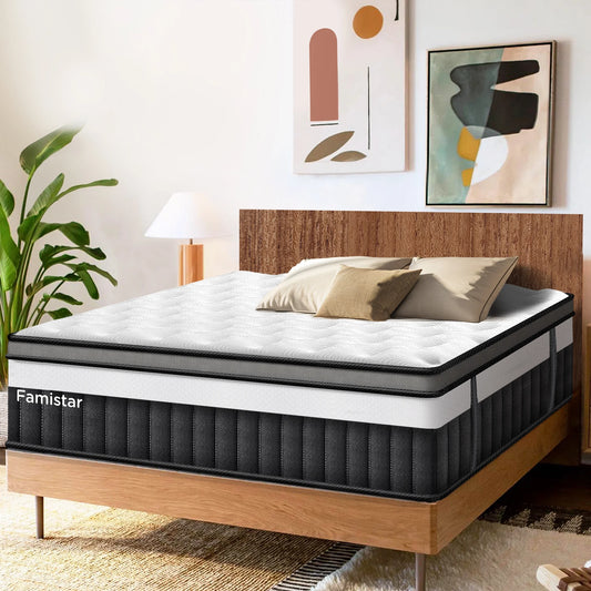 14" King Mattress, Memory Foam Mattress in a Box, Independent Spring King Mattress for Motion Isolation, Medium Firm, Back Pain Relief, CertiPUR-US